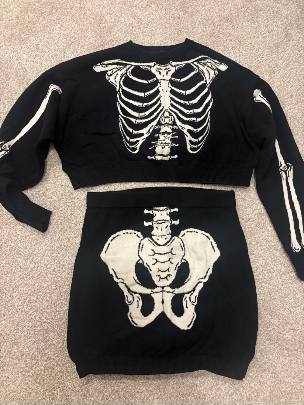Dolls Kill X-Ray Vision Skeleton Knit 2-Piece Halloween Costume Set